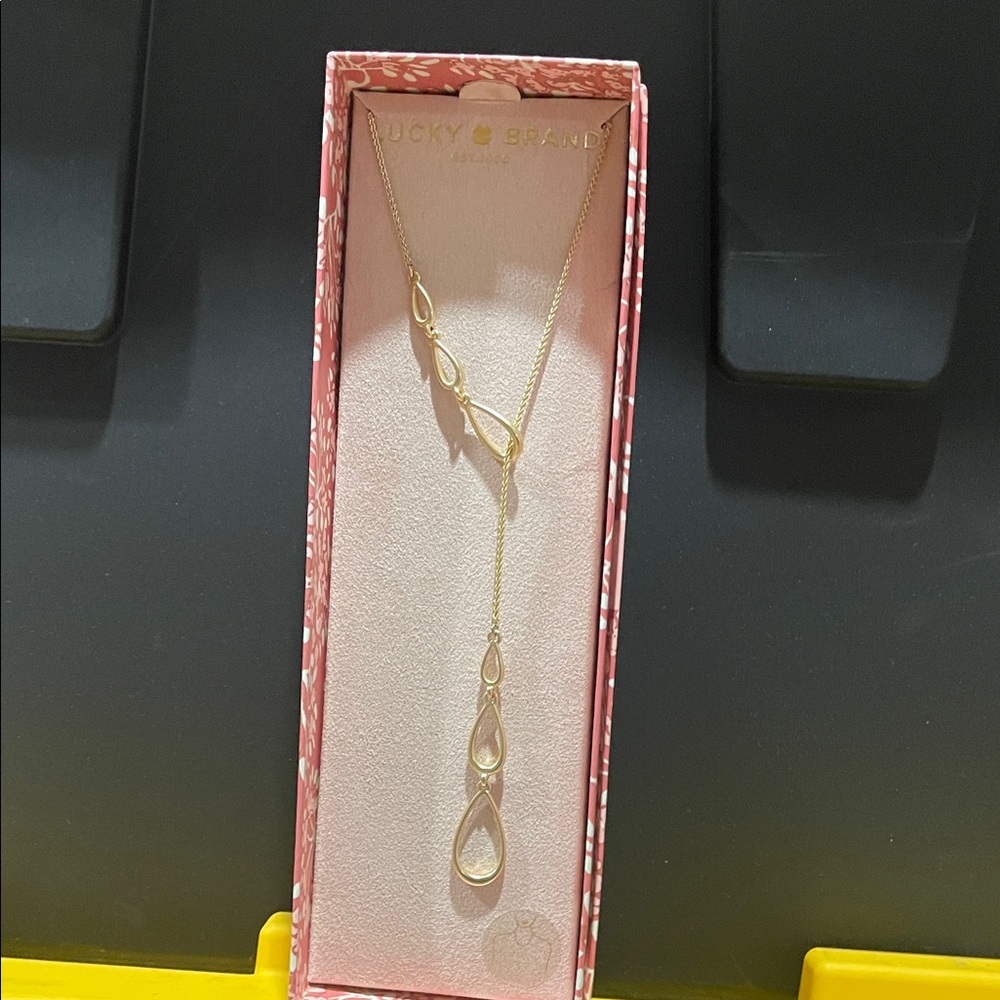 Lucky Brand Elegant Gold Teardrop Necklace Set